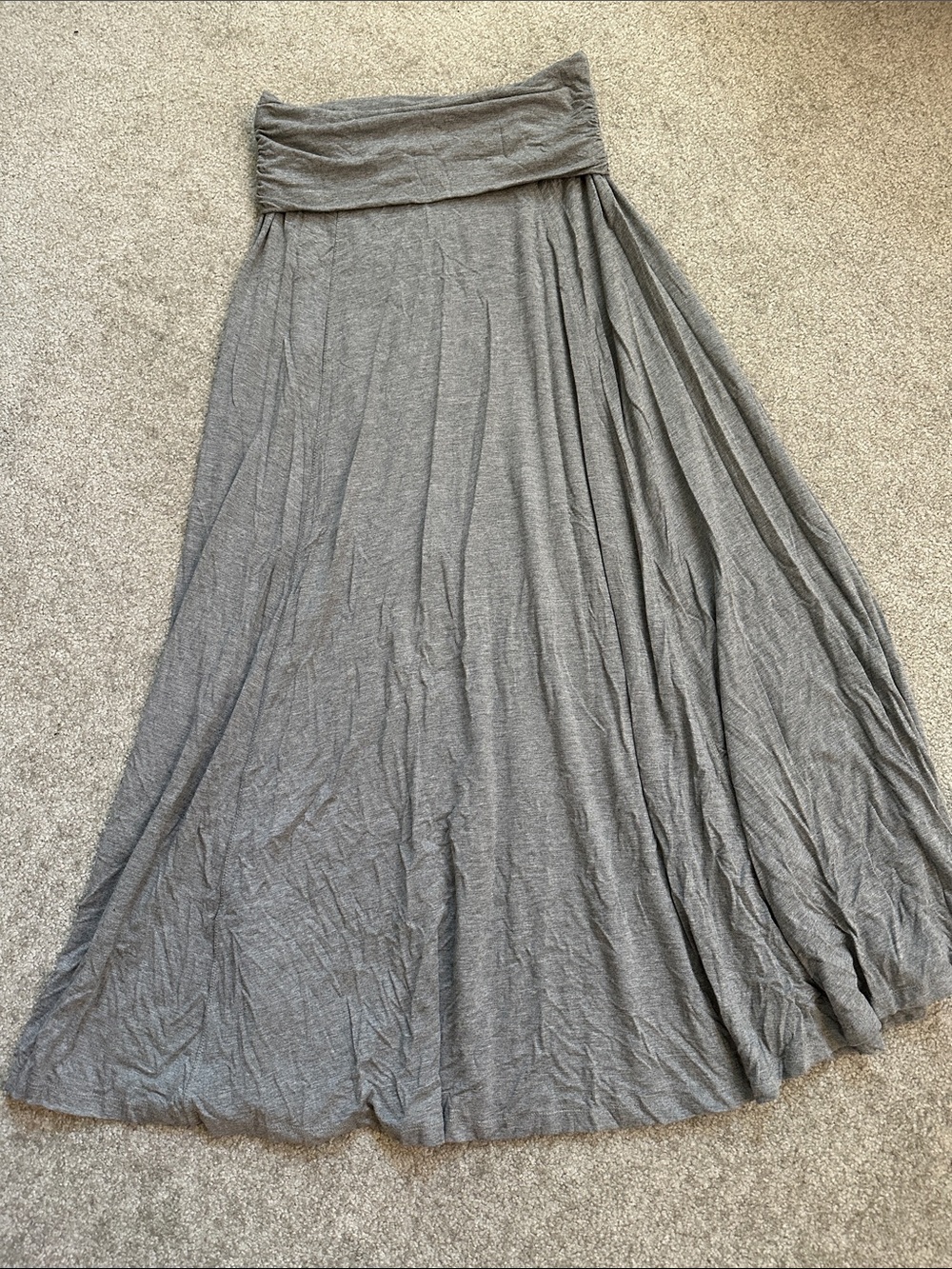 GAP Heather Gray Fold-Over Waist Maxi Skirt